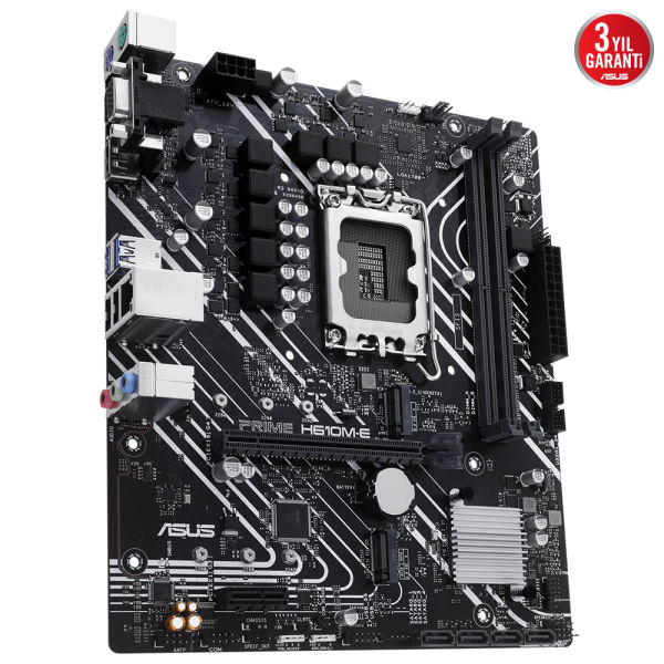 ASUS PRIME H610M-E-CSM INTEL H610 LGA1700 DDR5 5600 DP HDMI VGA ÇİFT M2 USB3.2 MATX ÜCRETSİZ UZAKTAN YÖNETİM YAZILIMI ASUS 5X PROTECTION III