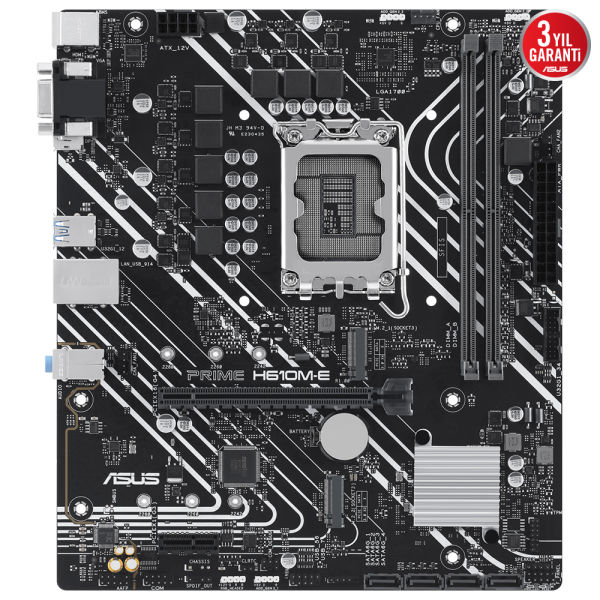 ASUS PRIME H610M-E-CSM INTEL H610 LGA1700 DDR5 5600 DP HDMI VGA ÇİFT M2 USB3.2 MATX ÜCRETSİZ UZAKTAN YÖNETİM YAZILIMI ASUS 5X PROTECTION III