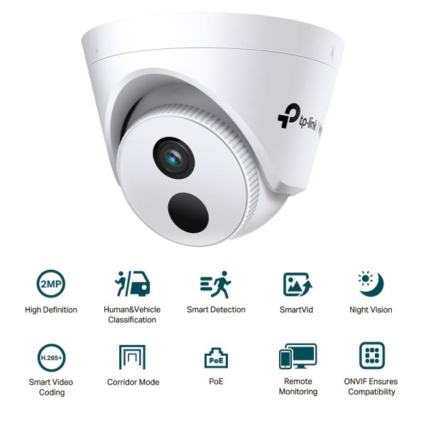 TP-LINK VIGI C420I(4MM) 2MP 4MM 30MT H265+ IR DOME IP KAMERA