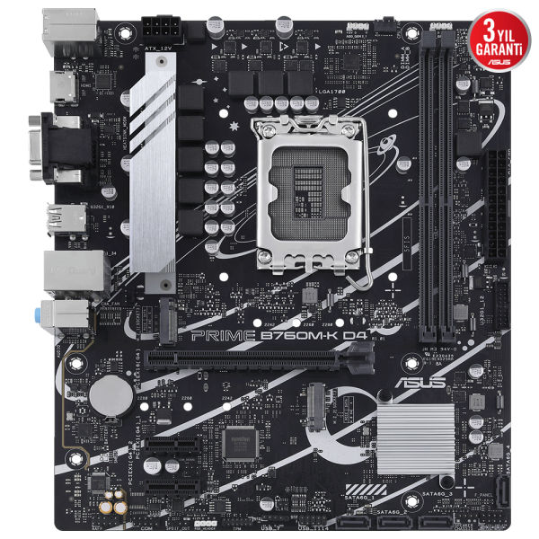 ASUS PRIME B760M-K D4 2xDDR4 5333 HDMI/VGA 2xM2 USB3.2 AURA RGB 2.5Gbit LAN 1700P (12.Gen/13.Gen)