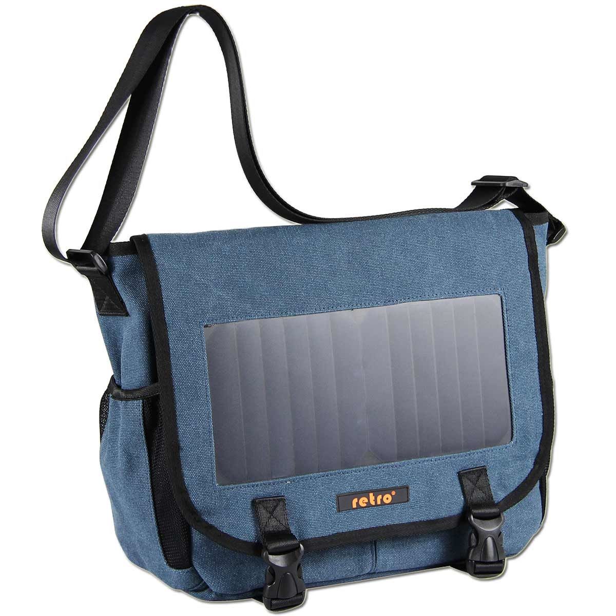 RETRO Solar 7 Watt 30L Mavi Kanvas Omuz Çantası