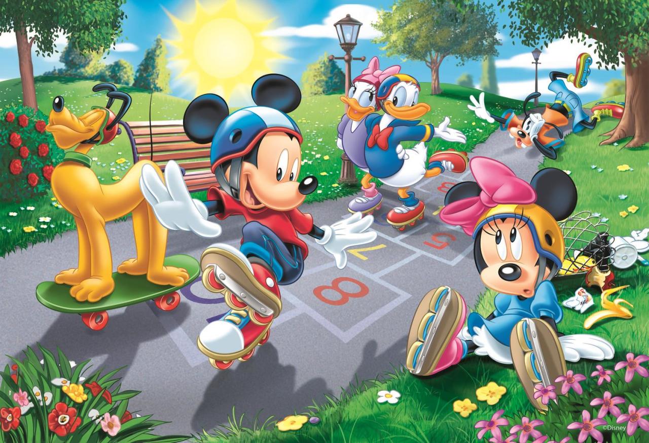 Trefl Puzzle Mickey Mouse & Friends Rollerskating 100 Parça Yapboz