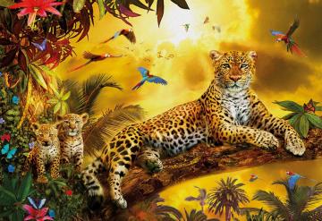 Educa Puzzle Leopard And His Cubs 500 Parça Puzzle