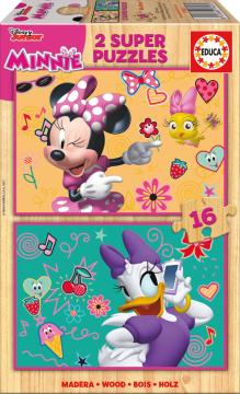 Educa Puzzle Minnie Happy Helpers 2 X 16 Parça Ahşap Puzzle