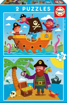 Educa Puzzle Pirates 2 x 20 Karton Puzzle