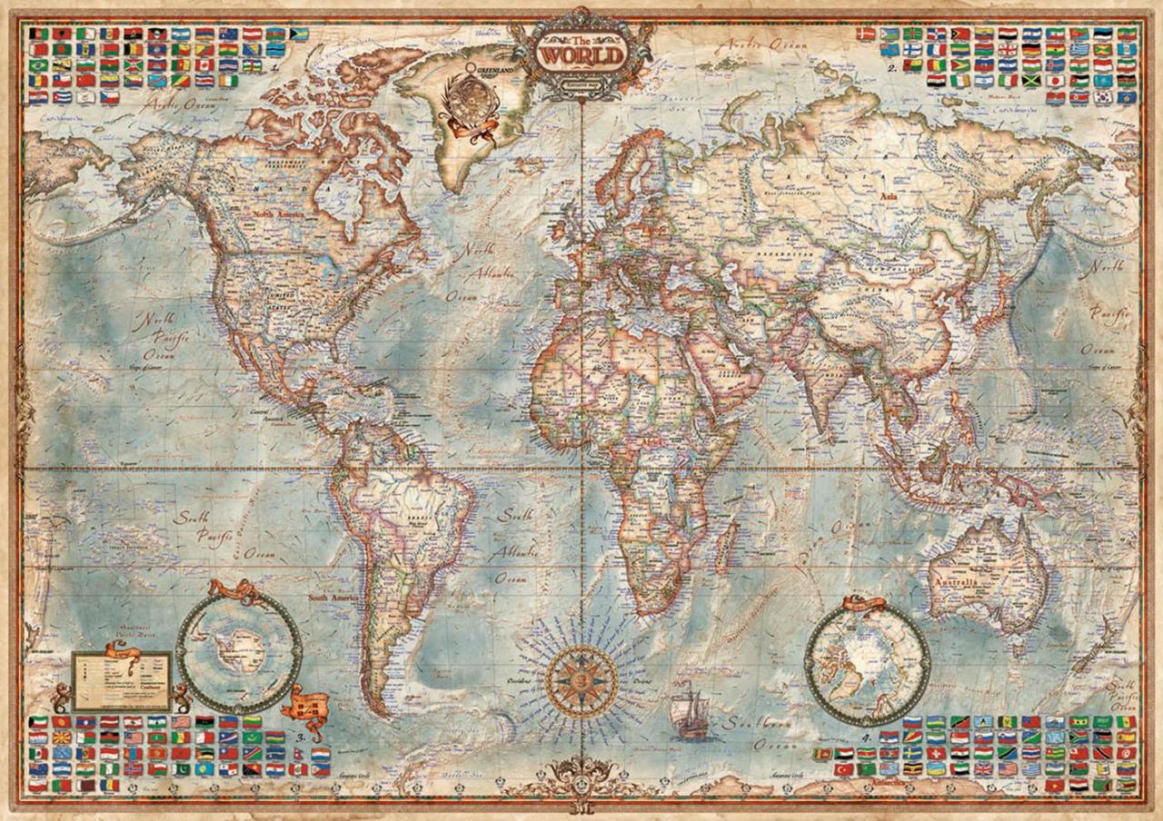 Educa Puzzle Political Map Of The World 1500 Parça Puzzle