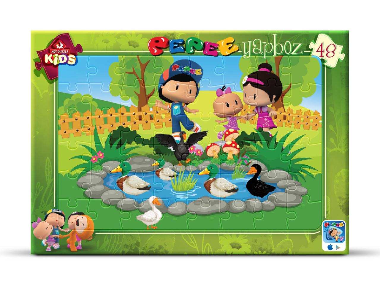 Art Çocuk Frame Puzzle Pepee Ördekli Parkta 48 Parça Puzzle