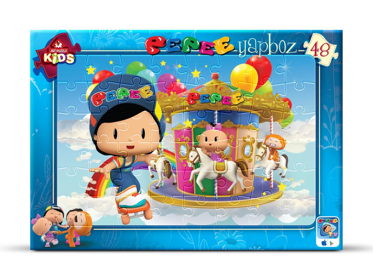 Art Çocuk Frame Puzzle Pepee Lunaparkta 48 Parça Puzzle