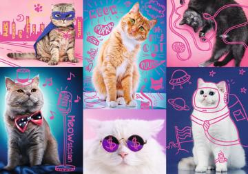 Trefl Puzzle Super Cats 1000 Parça Neon Puzzle