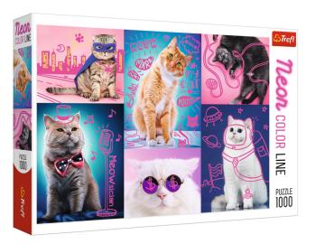 Trefl Puzzle Super Cats 1000 Parça Neon Puzzle