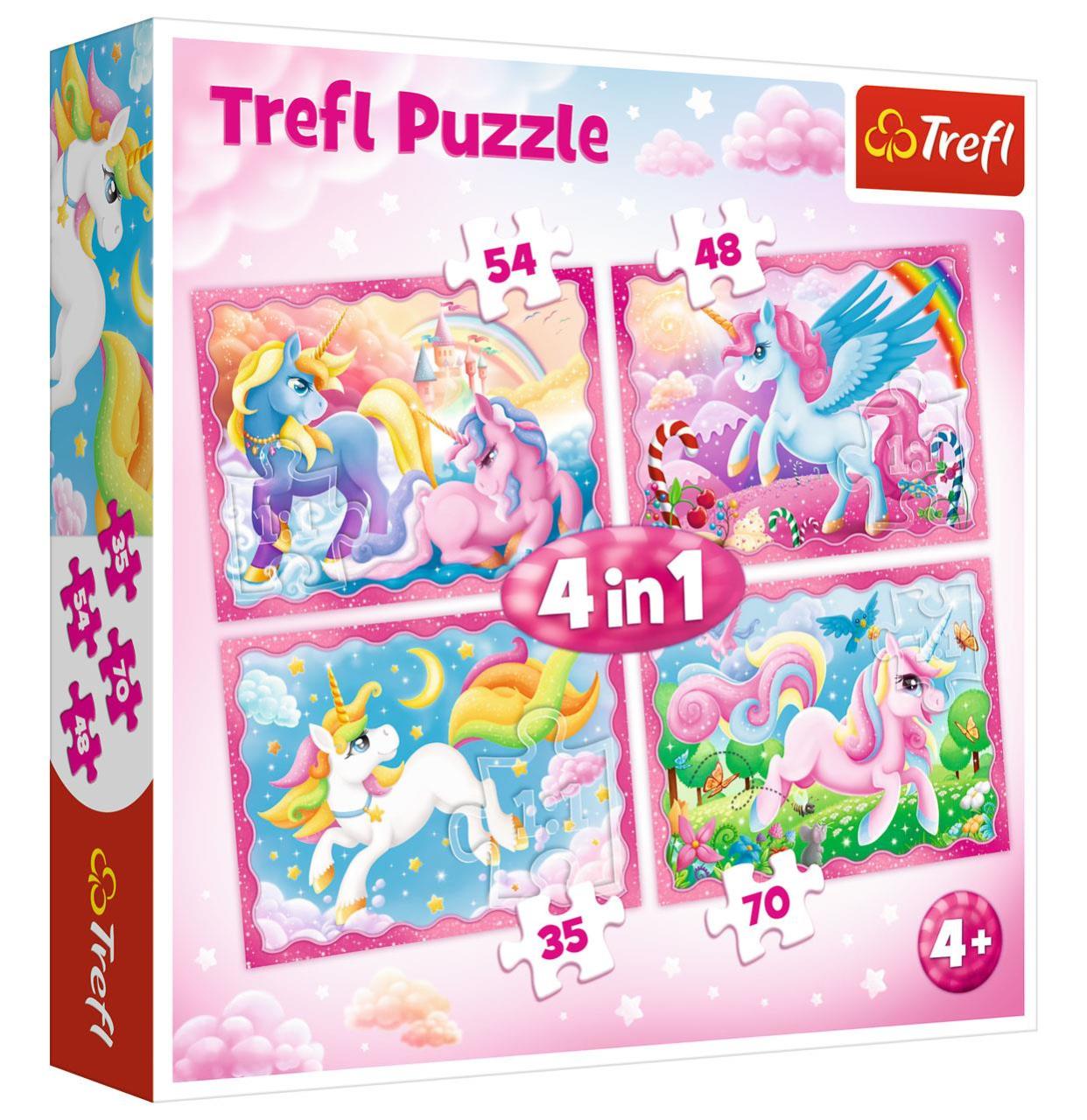 Trefl Puzzle The Magical World of Unicorns 4 in 1 Puzzle (35+48+54+70 Parça)