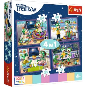 Trefl Puzzle  Good Night, Trefliks For The Night 4 in 1 Çocuk Puzzle (35+48+54+70 Parça)