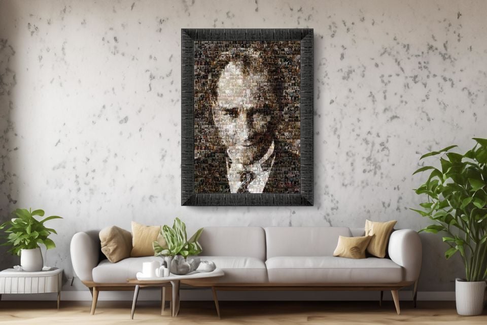 Art Tablo Mustafa Kemal Atatürk 68 x 48 cm Çerçeveli Tablo