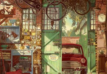 Educa Puzzle Old Garage, Arly Jones 1500 Parça Puzzle