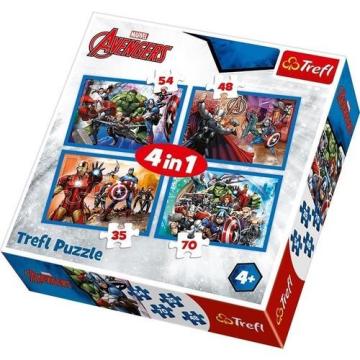 Trefl Puzzle Dısney Avangers 4 İn 1 Çoçuk Puzzle