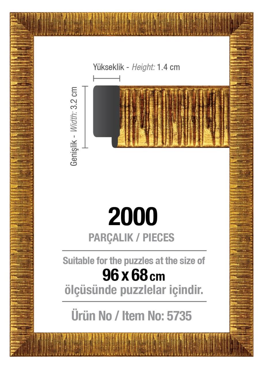 2000' Lik Altın 96 x 68 cm (30 mm ) Puzzle Çerçevesi