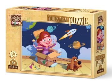 Art Kids Minik Astronot 50 Parça Ahşap Puzzle