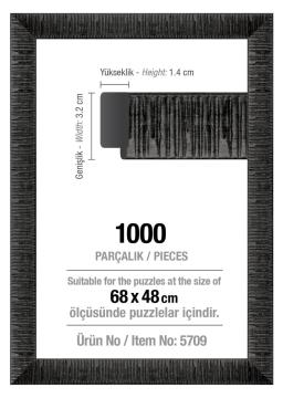 1000' Lik Siyah 68 x 48 cm (30 mm) Puzzle Çerçevesi