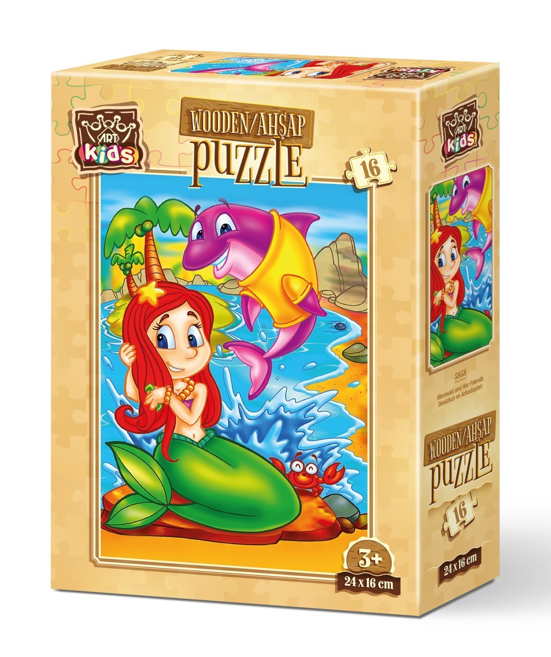 Art Kids Denizkızı ve Arkadaşları 16 Parça Ahşap Puzzle