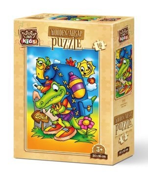 Art Kids Okul Yolu 16 Parça Ahşap Puzzle