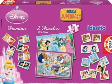 Educa Puzzle Princesses Domino + Hafıza Oyunu + Puzzle