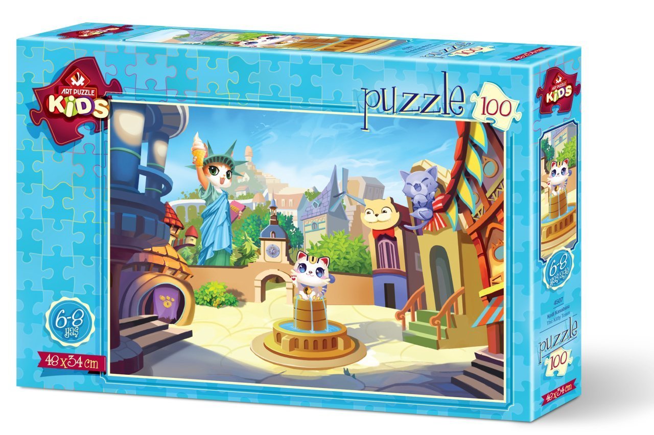 Art Puzzle Kedi Kasabası 100 Parça Yapboz