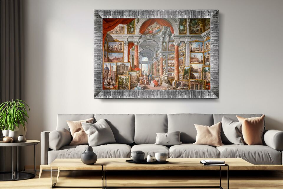 Art Tablo Modern Roma Manzaralı Resim Galerisi, 1757 96 x 68 cm Çerçeveli Tablo