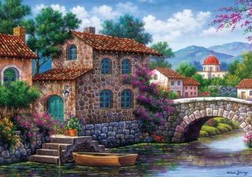 Art Puzzle Çiçekli Kanal 500 Parça Yapılmış Puzzle(48 x 34 cm)