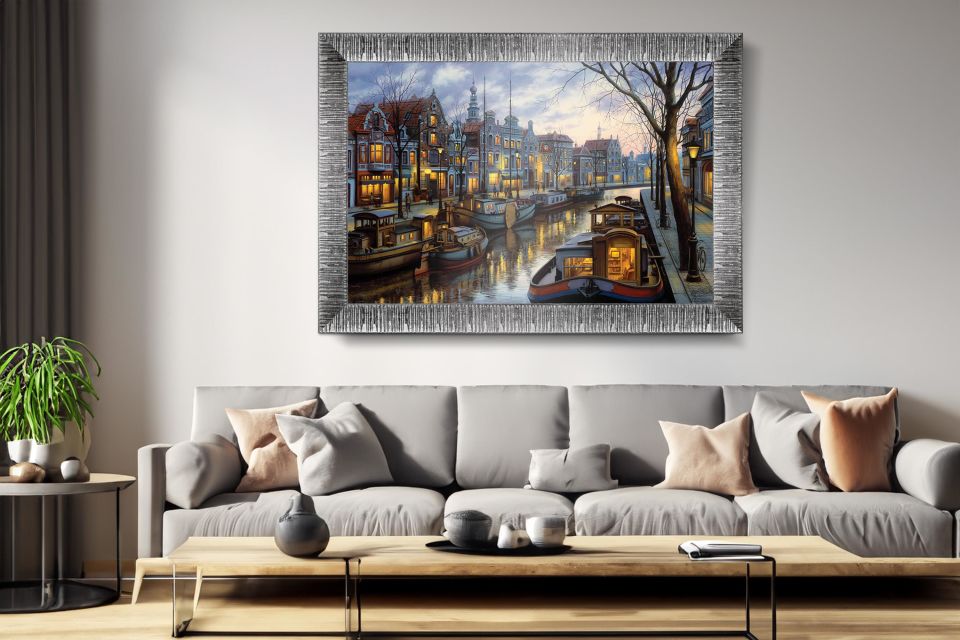 Art Tablo Kanal Işıkları 85 x 60 cm Çerçeveli Tablo