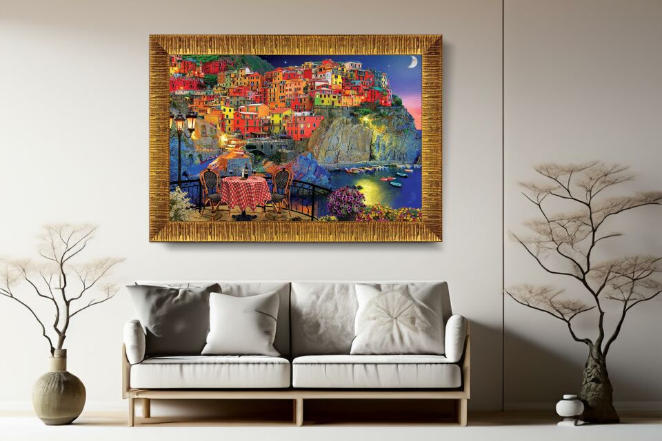 Art Tablo Cinque Terre, Italya 85 x 60 cm Çerçeveli Tablo