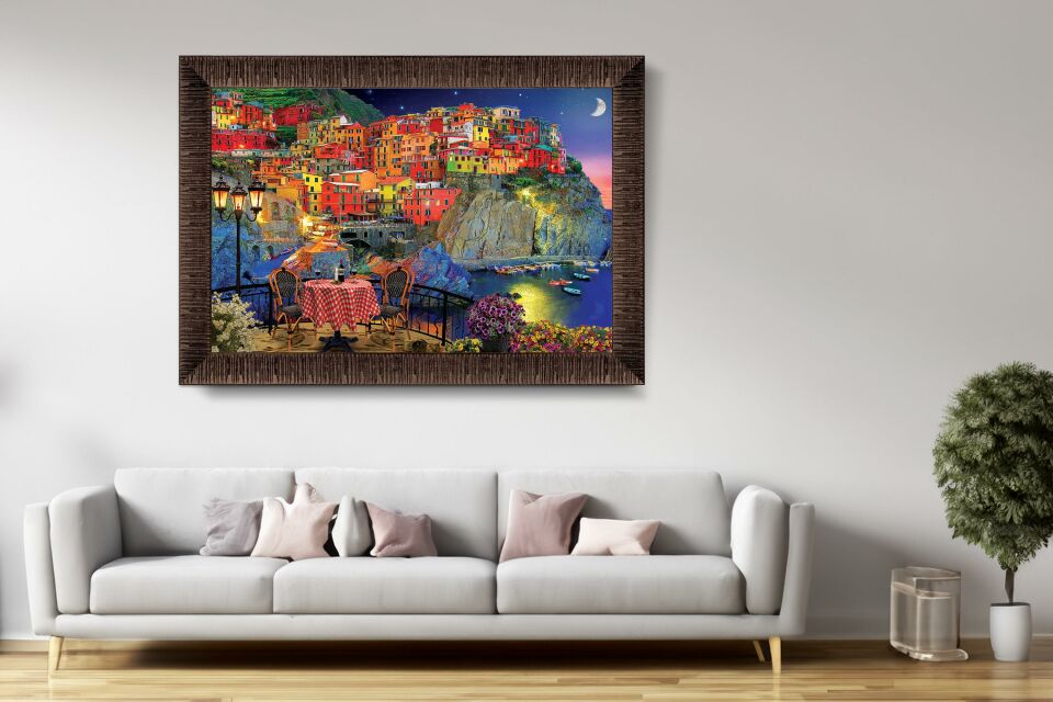 Art Tablo Cinque Terre, Italya 85 x 60 cm Çerçeveli Tablo