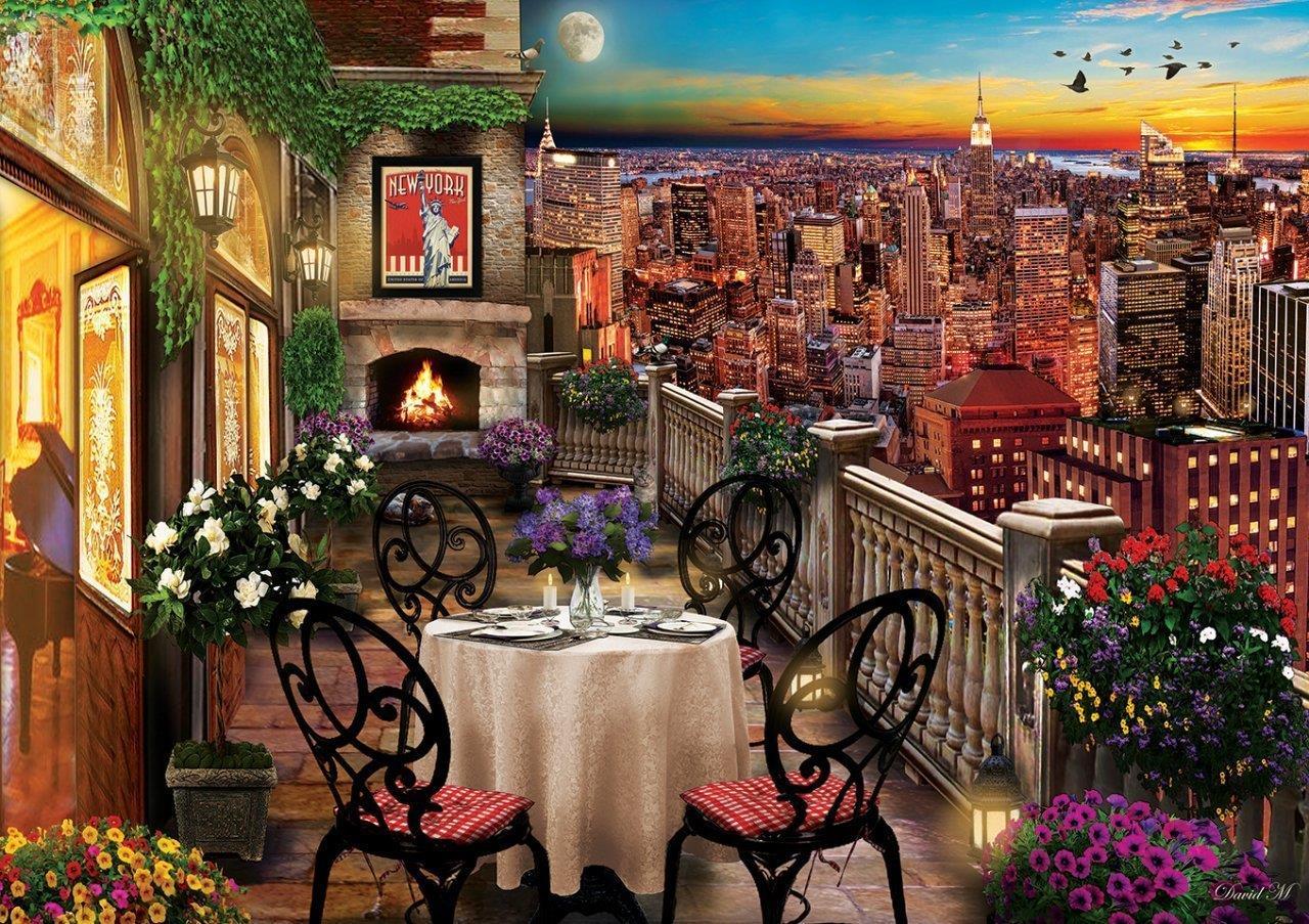 Art Puzzle New York'ta Akşam Yemeği 1000 Parça Yapılmış Puzzle(68 x 48 cm)