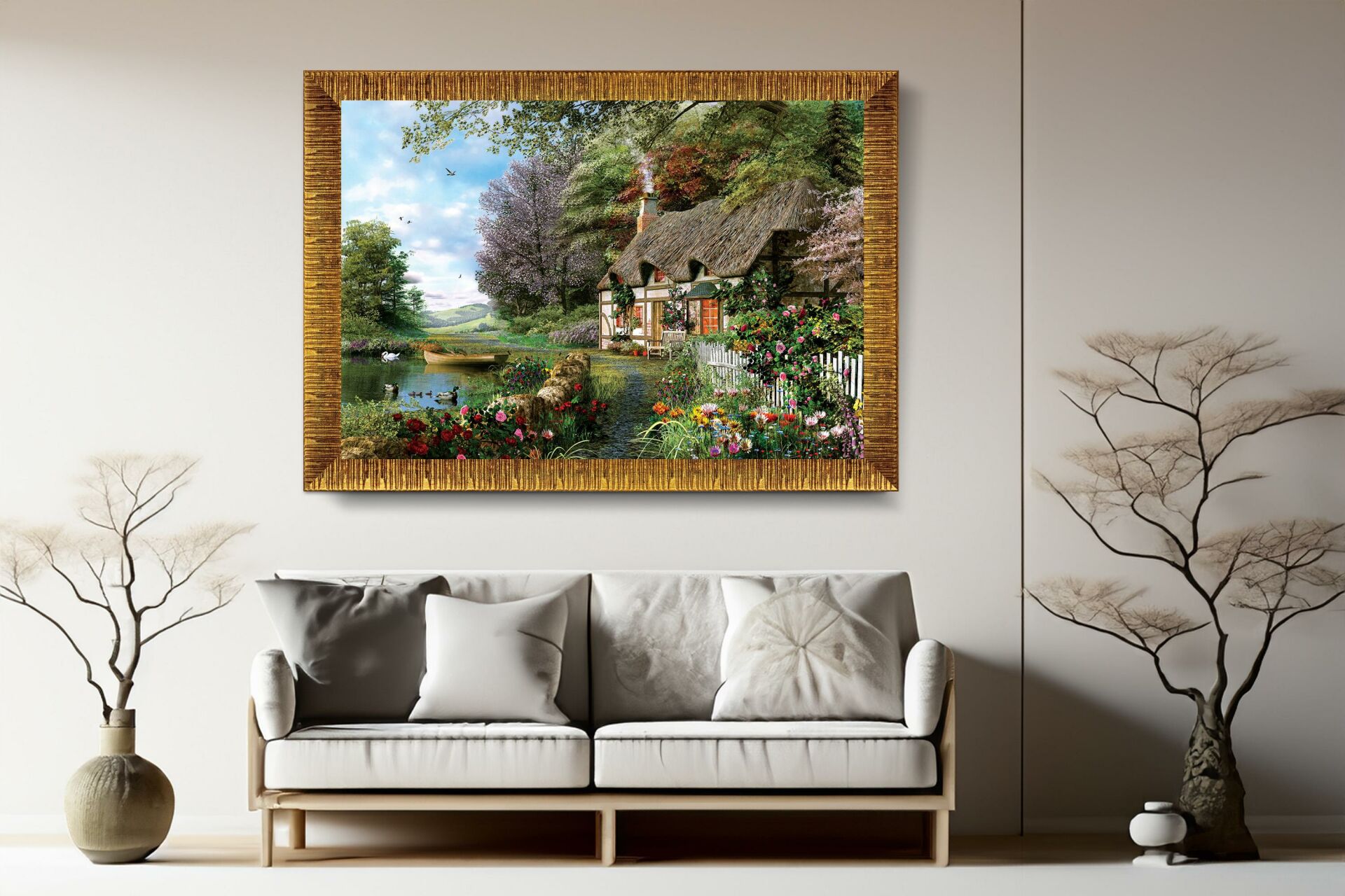 Art Tablo Yeşil Huzur 68 x 48 cm Çerçeveli Tablo