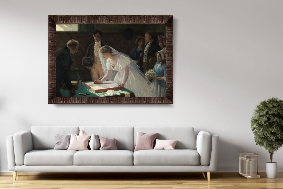 Art Tablo Evlilik İmzası 68 x 48 cm Çerçeveli Tablo