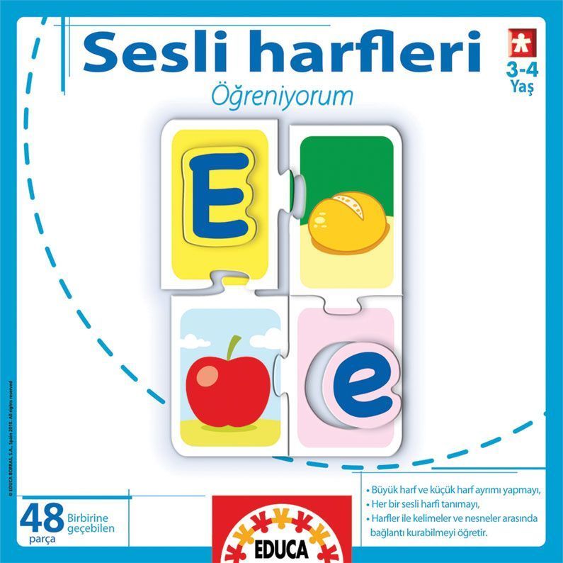 Educa Puzzle Harfleri Öğreniyorum 48 Parça Eğitici