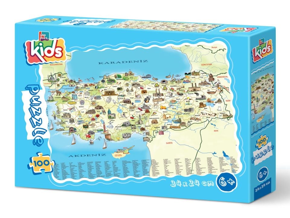 Yappuzz Türkiye Kültür Haritası 100 Parça Çoçuk Puzzle