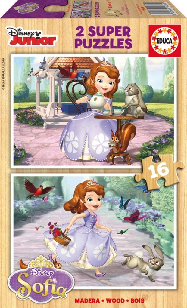 Educa Puzzle Sofia The First, Disney 2 X 16 Parça Ahşap Puzzle