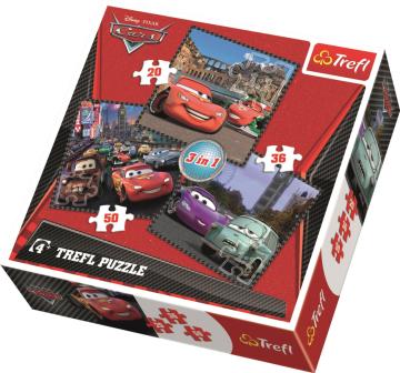 Trefl Puzzle Cars Travel Around Europe 3'lü 20+36+50 Parça Yapboz