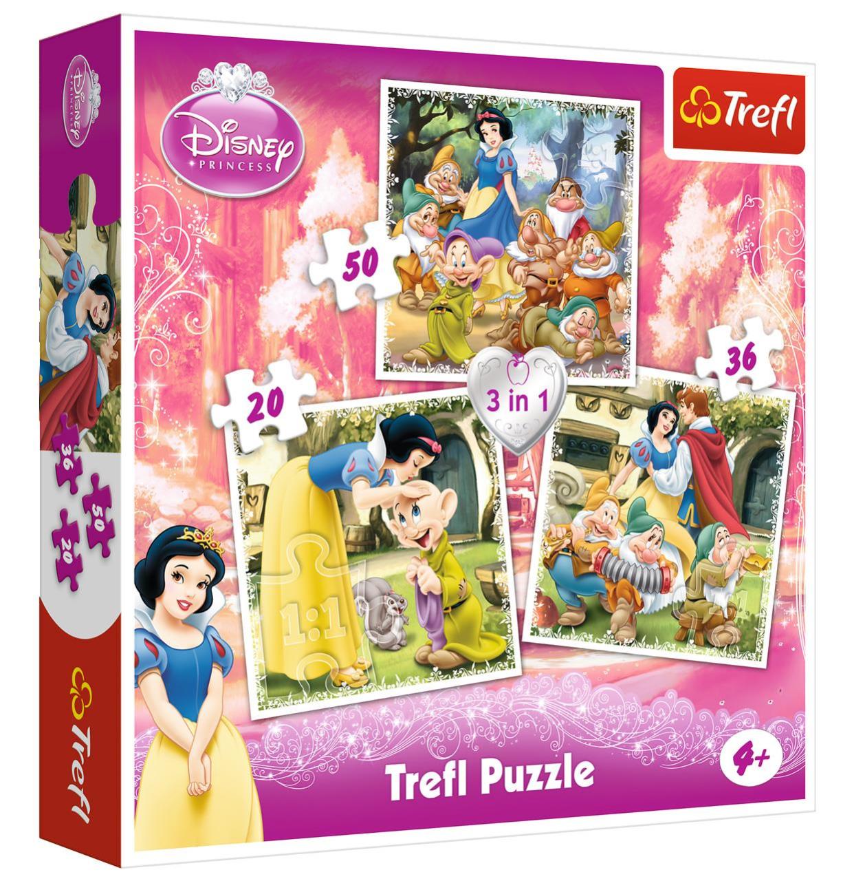 Trefl Puzzle Snow White 3'lü 20+36+50 Parça Yapboz