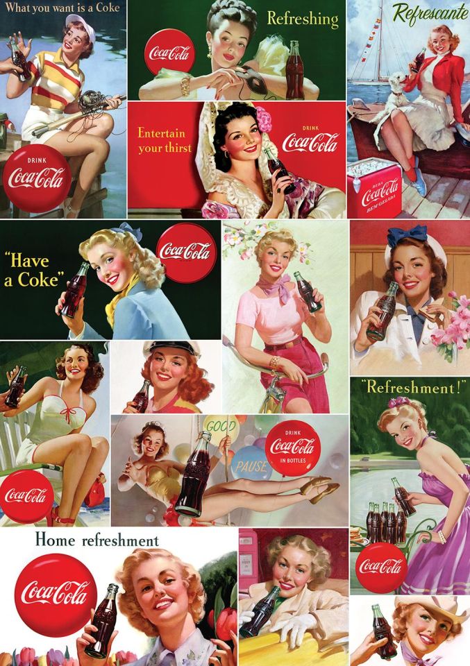 Art Puzzle Coca-Cola Vintage Kızları Kolaj 1500 Parça Puzzle
