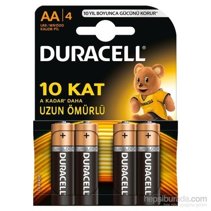 Duracell Alkalin AA Kalem Pil (4'lü)