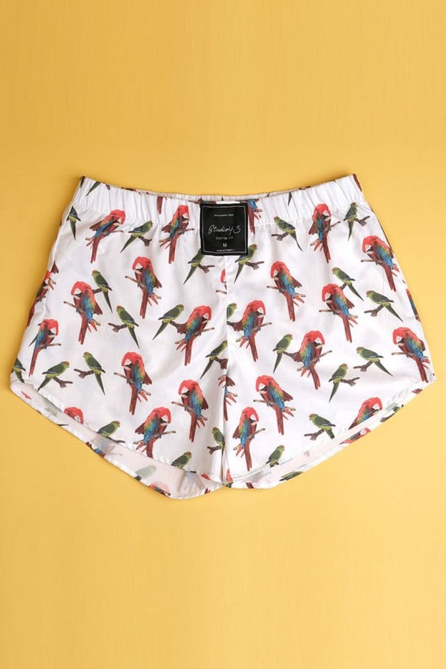 Pirate Unisex 70's Style Exotic Parrot Print Boxer Shorts - Multi-color