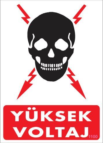 Yüksek Voltaj Uyarı Levhası 25x35 KOD:1100