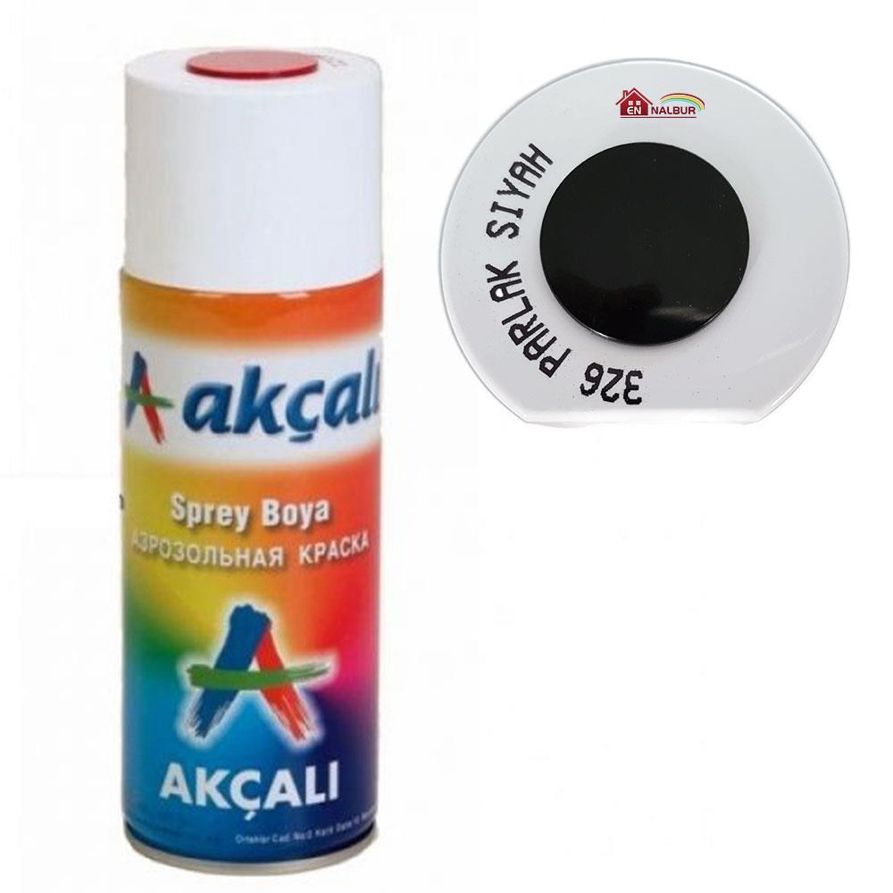 Akçalı Sprey Boya 400 ml 326 Parlak Siyah