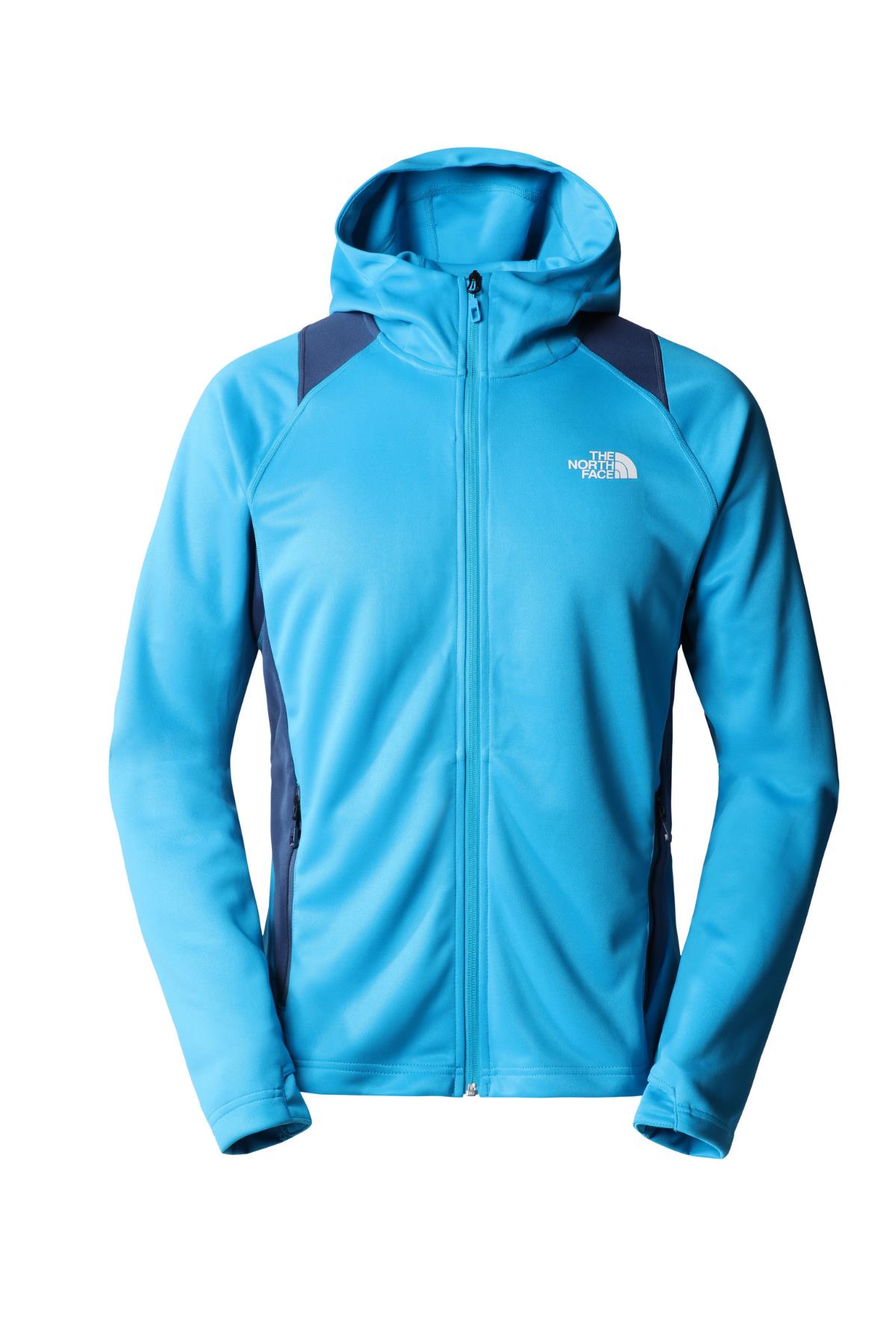 The North Face AO Midlayer Tam Fermuarlı Kapüşonlu Hoodie Erkek Açık Mavi