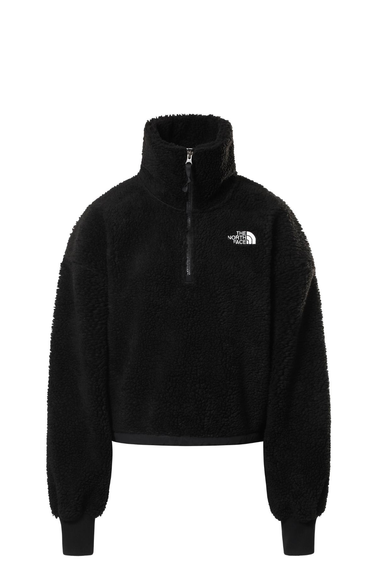 The North Face Kadın Platte High Pile Fleece 1/4 Zip Polar Siyah