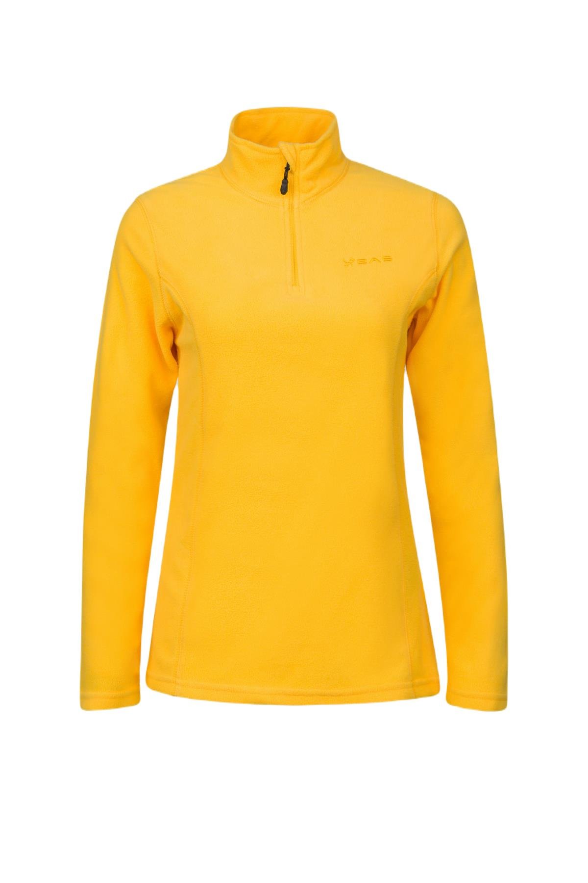 2AS Pinna Yarım Fermuarlı Kadın Polar Sweatshirt Sarı