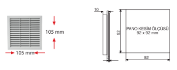 105X105mm Fan Filtresi Gri