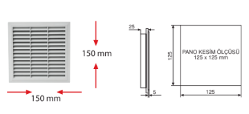 170X150mm Fan Filtresi SİYAH