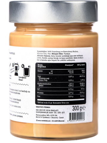 Mıstık Fıstık %100 Badem Sütü Konsantresi 300 Gr (Şekersiz - Katkısız - Glutensiz)